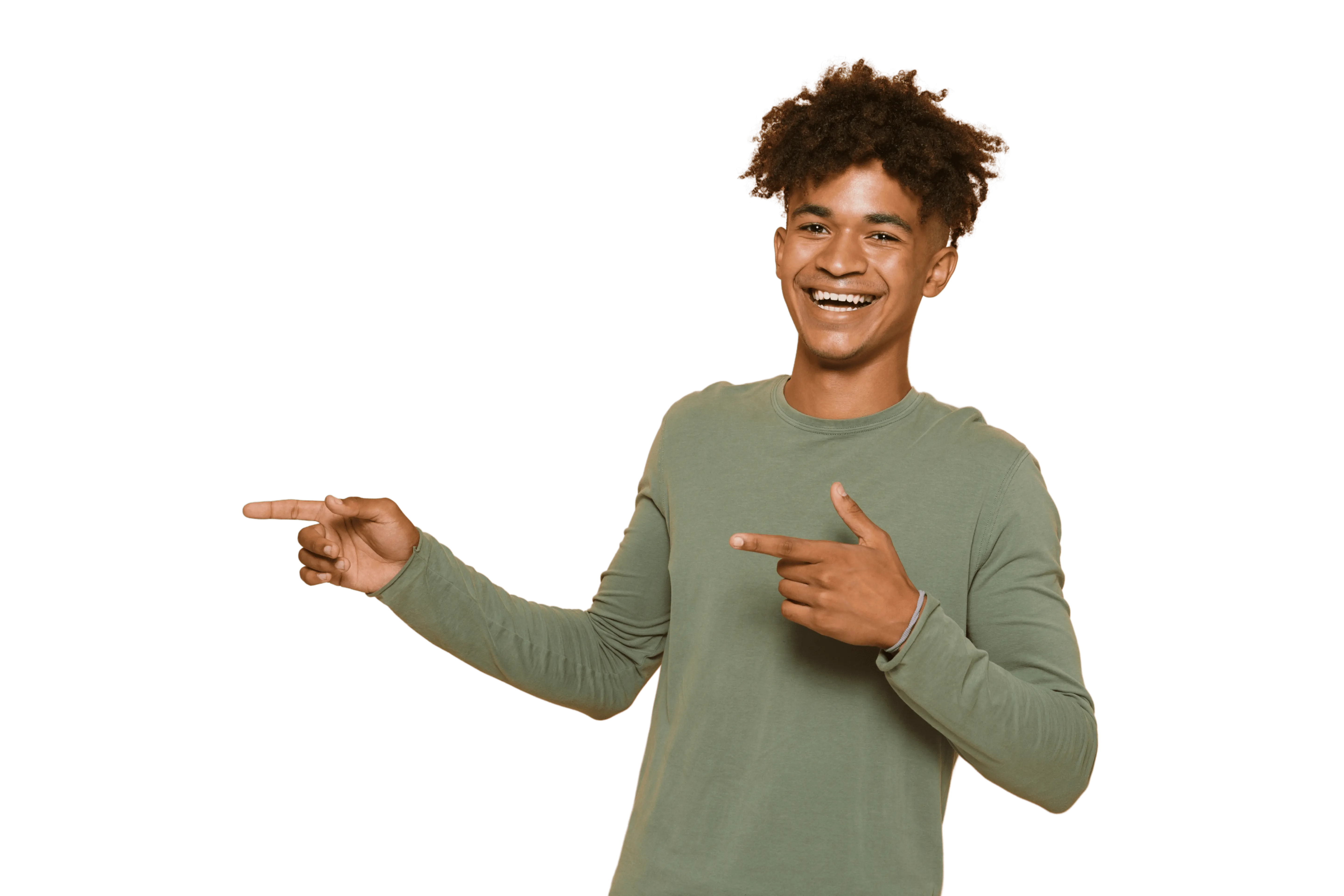 Adolescente señalando hacia el contenido de la sesión